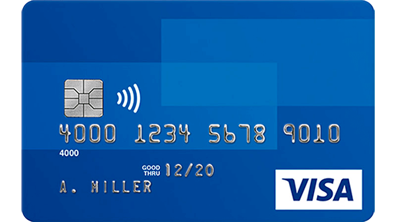 Blue Visa credit card.