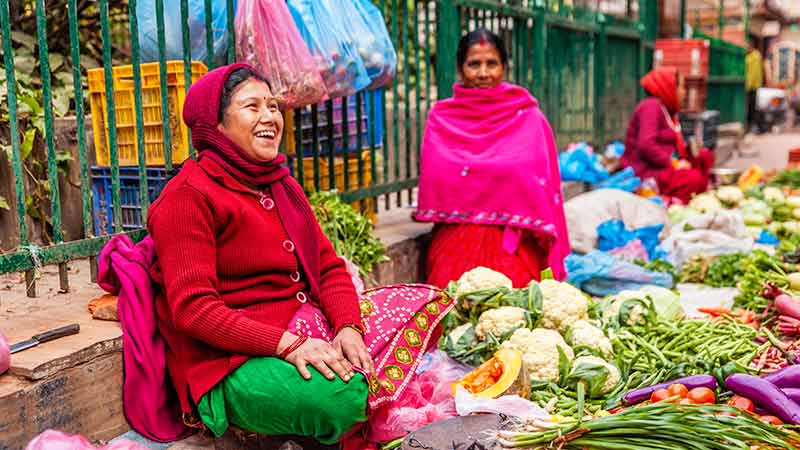 women selling food
